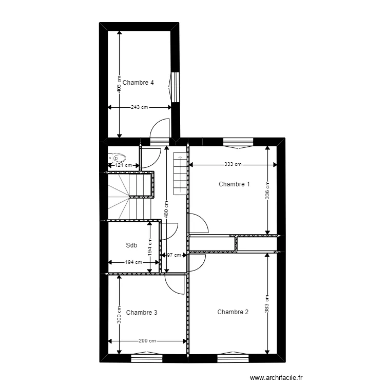 ODELLA ETAGE EXISTANT COTE. Plan de 