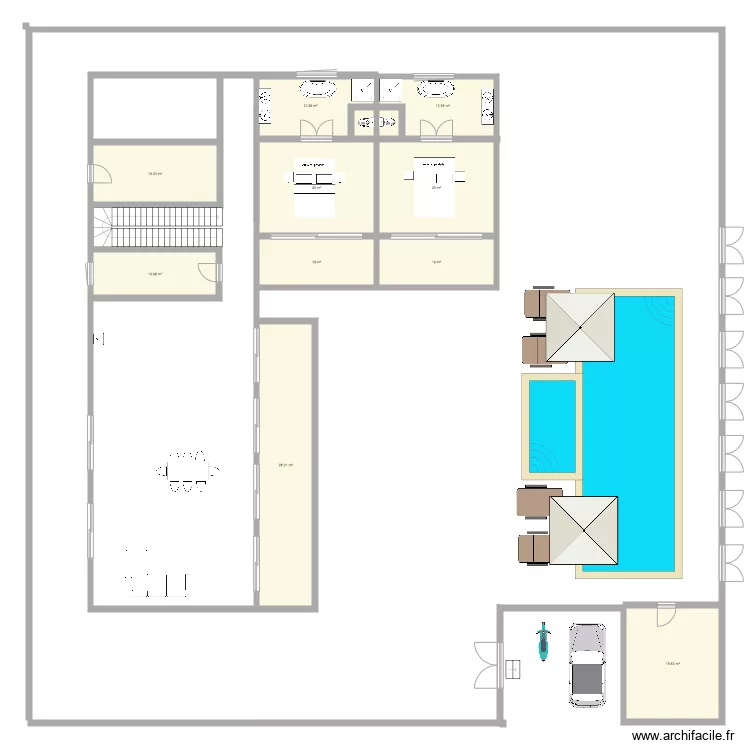 Pererenan villa 2. Plan de 