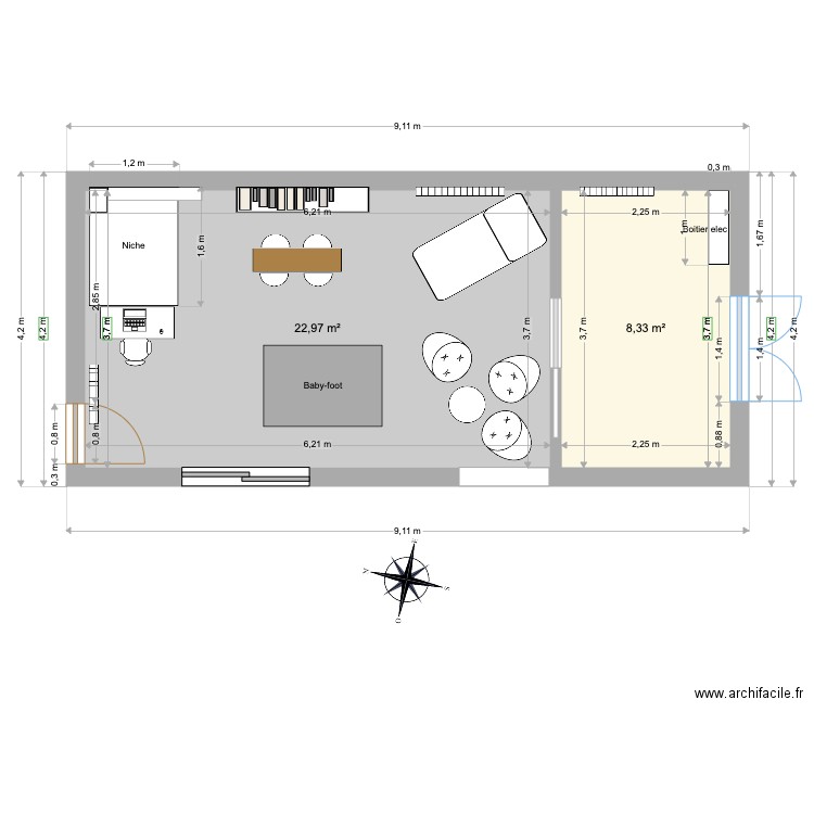 Salle de jeux mobiliers. Plan de 0 pièce et 0 m2