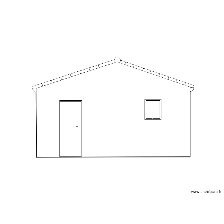 Garage façade Nord 2 pents perpendiculaire maison. Plan de 0 pièce et 0 m2