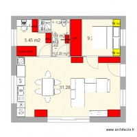 1chambre 1bureau  50m2