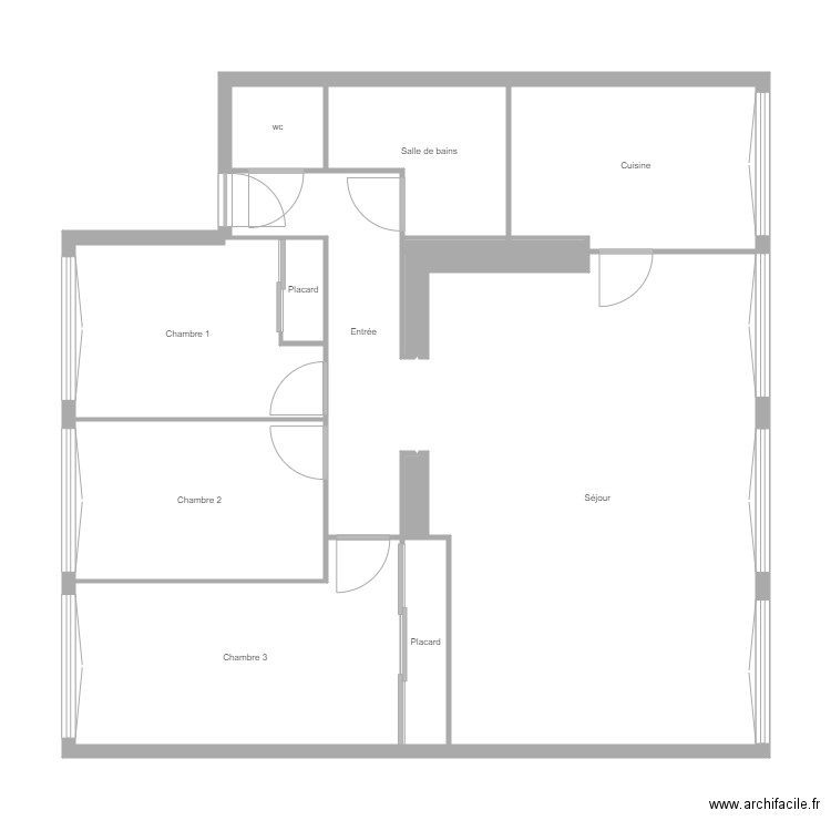 Fradin. Plan de 14 pièces et 88 m2