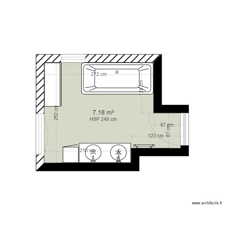 ROUSSEAU SDB ETAGE. Plan de 0 pièce et 0 m2