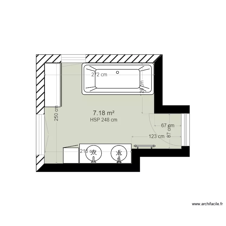 ROUSSEAU SDB ETAGE. Plan de 