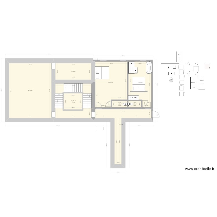 Projet 2023. Plan de 9 pièces et 162 m2