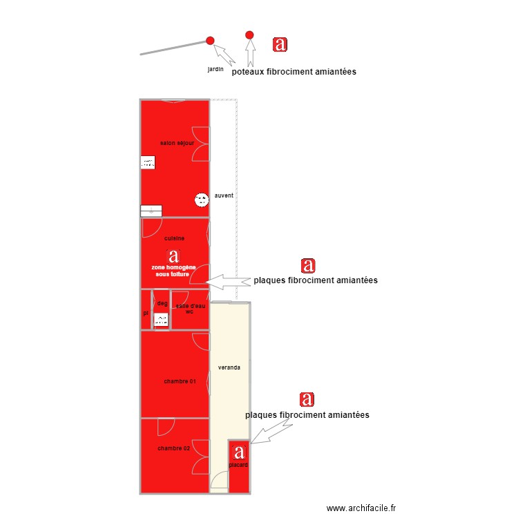 DESANGE 1101 am. Plan de 8 pièces et 58 m2