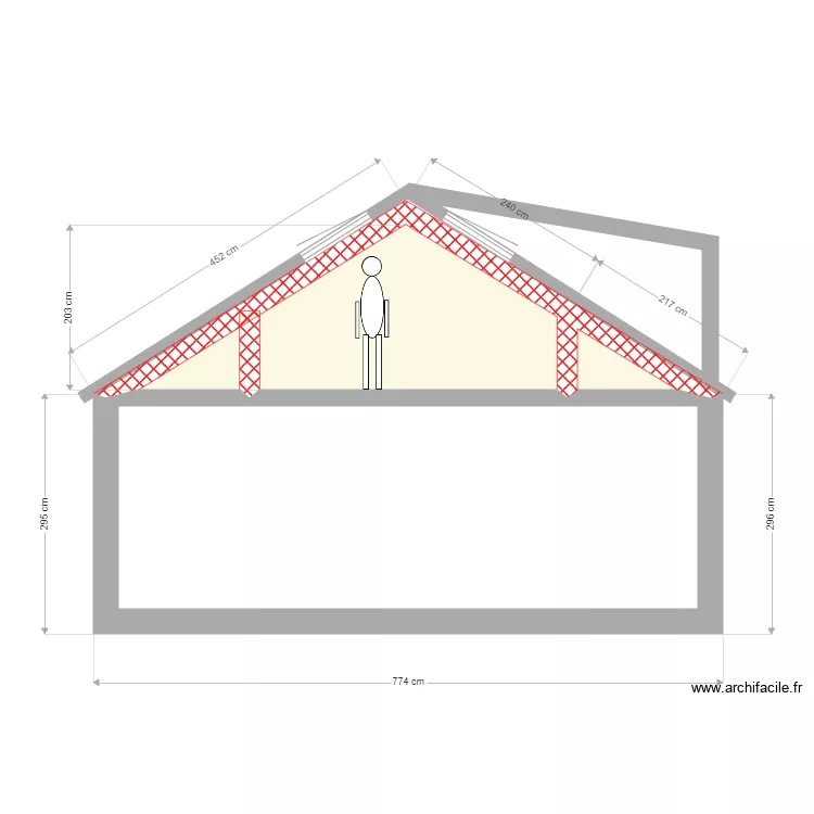 pignon coupe. Plan de pignon coupe. Plan de