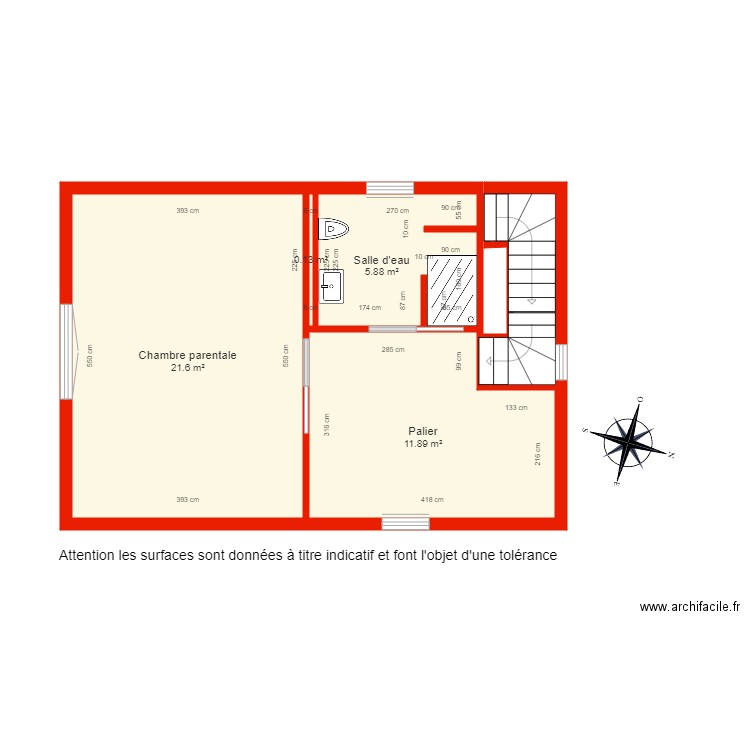 BI 5991 étage 2 côté. Plan de 0 pièce et 0 m2