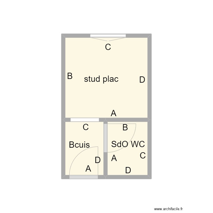 98_Saussure. Plan de 3 pièces et 9 m2