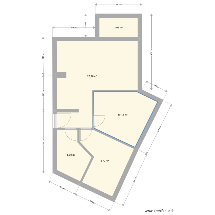 S'arénal. Plan de 5 pièces et 48 m2