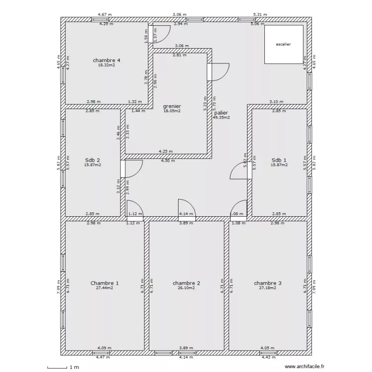 maison etage. Plan de maison etage. Plan de