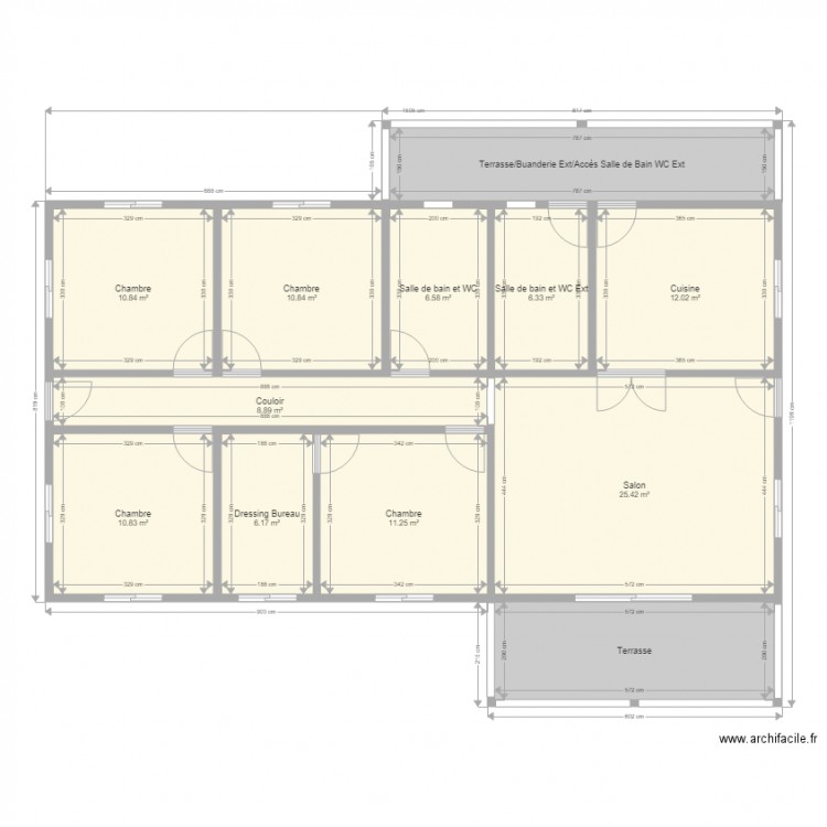 F5 Cuisine fermée Toit 2 Pans. Plan de 0 pièce et 0 m2