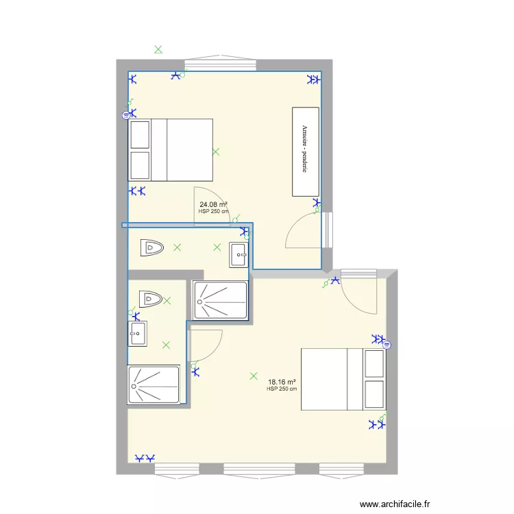 Markelbach Floor 1 et 2 ELEC. Plan de 