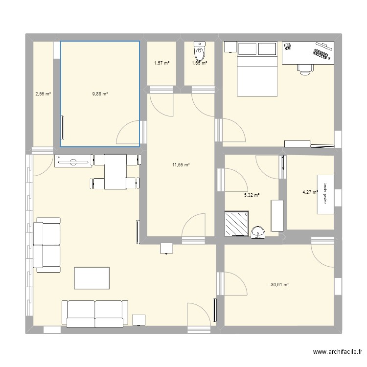 mon aparete. Plan de 0 pièce et 0 m2