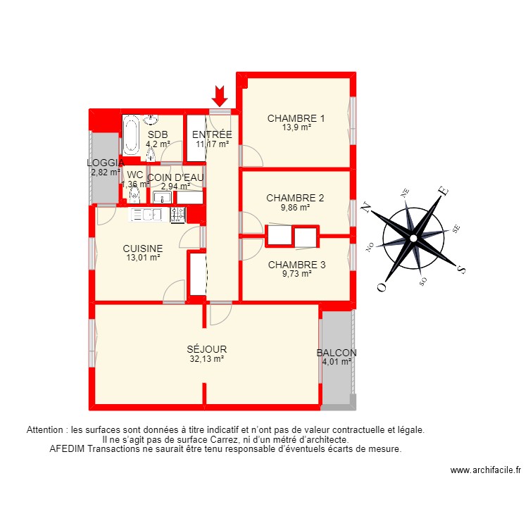 BI16067 - . Plan de 17 pièces et 106 m2