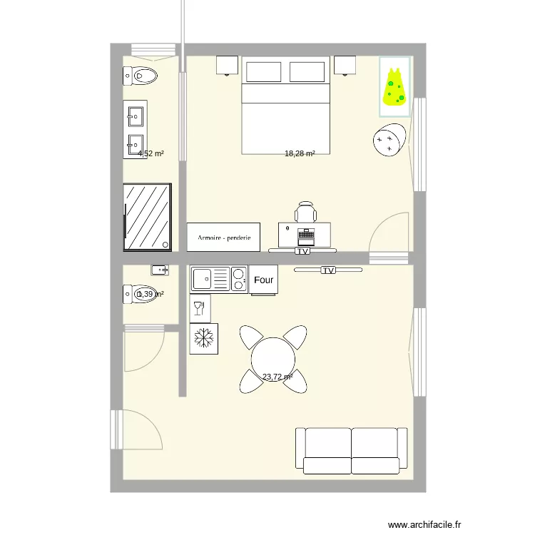 Appart Gare 1. Plan de 