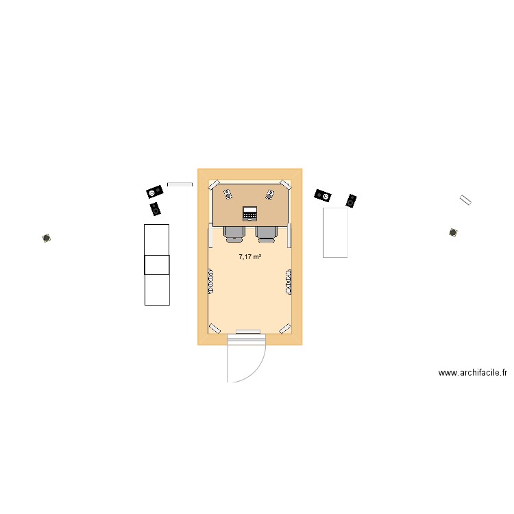 studio. Plan de 0 pièce et 0 m2