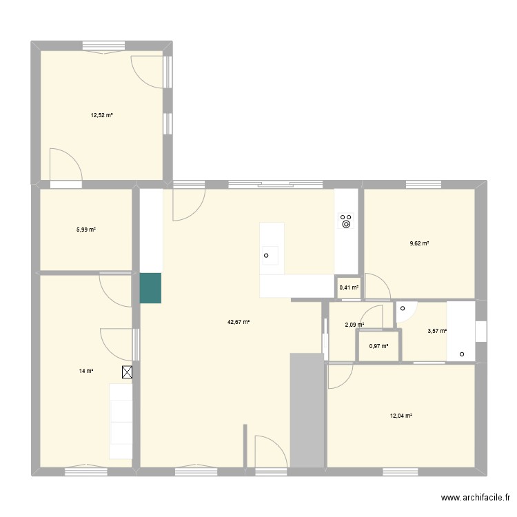 Maison Pontault. Plan de 10 pièces et 104 m2