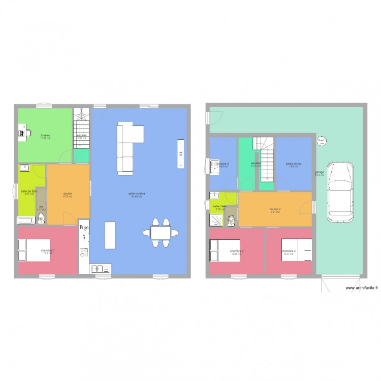 plan maison 1. Plan de 16 pièces et 200 m2