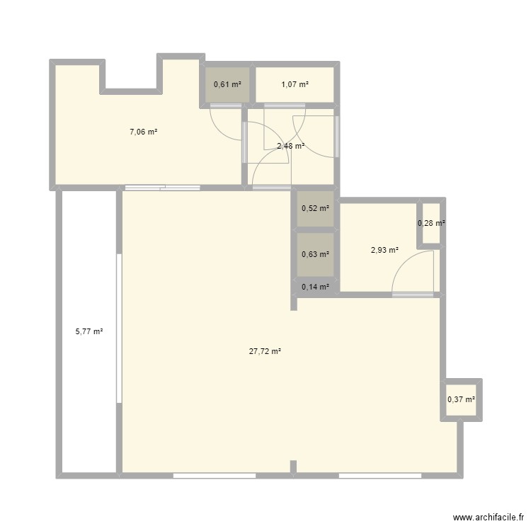 APPART1. Plan de 12 pièces et 50 m2