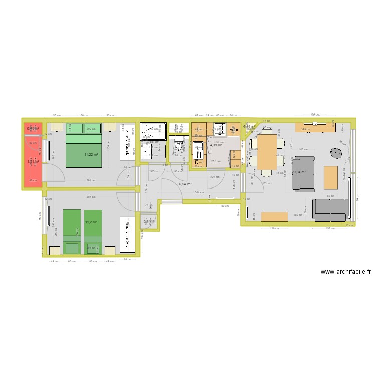 CHAMBORD. Plan de 12 pièces et 60 m2