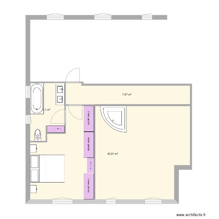 suite parentale 3 16 07 19. Plan de 0 pièce et 0 m2