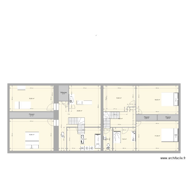 Etage Aunay V2. Plan de 0 pièce et 0 m2