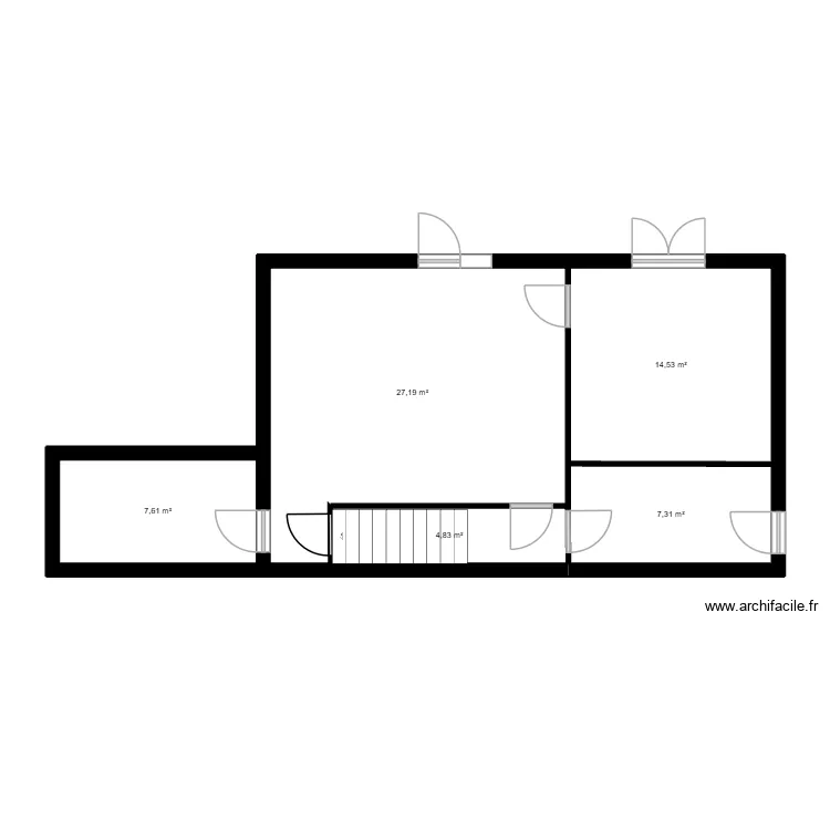 rdc. Plan de 5 Pièces et 61 m² rdc. Plan de 5 Pièces et 61 m²