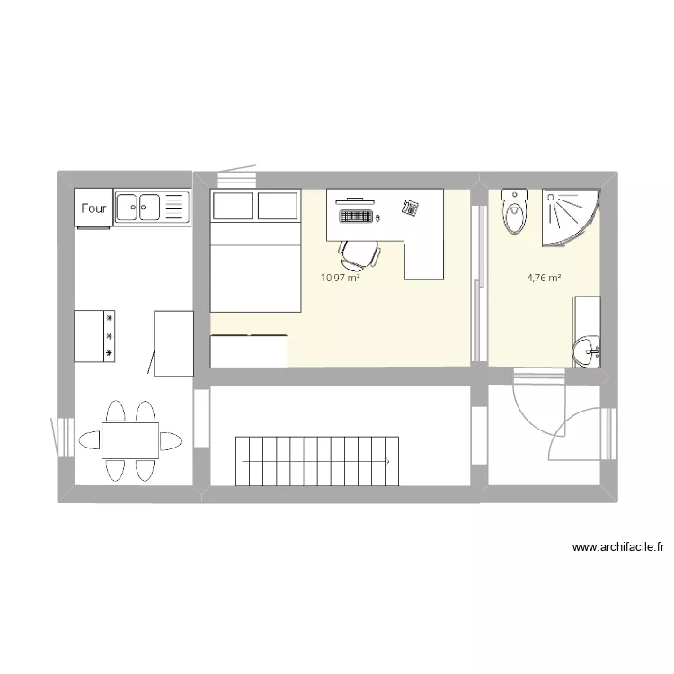 Maison village dragon Naruto 1. Plan de 2 pièces et 16 m²