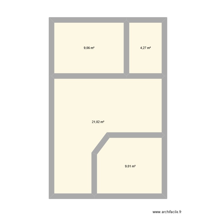 agrandissement 3. Plan de 4 pièces et 43 m2