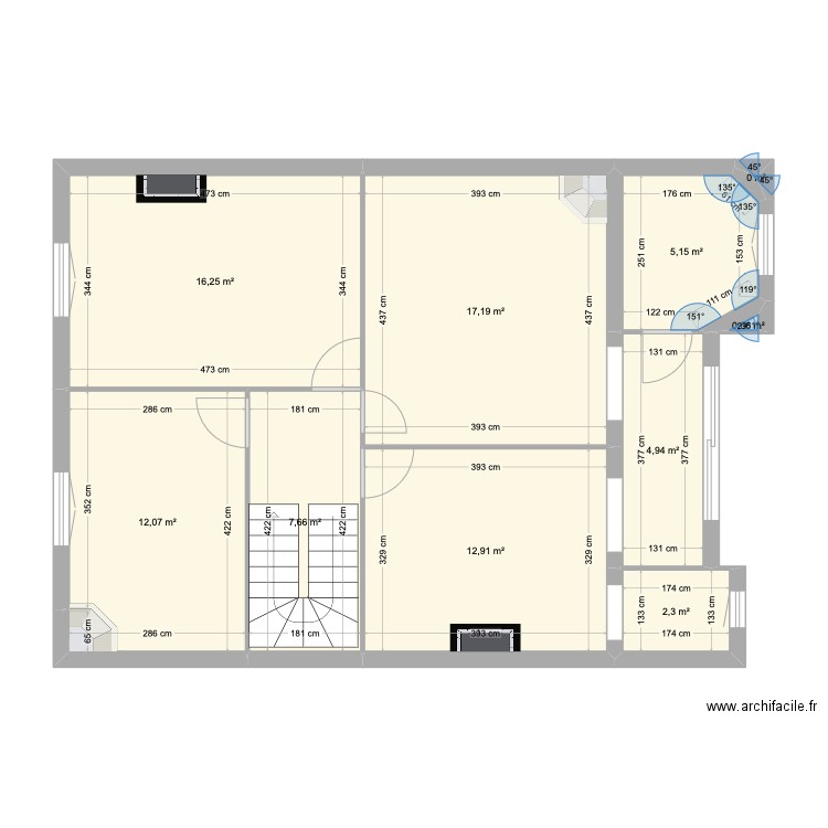 PRUNET ETAGE. Plan de 10 pièces et 79 m2