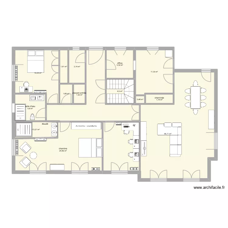 LE THOUREIL. Plan de 14  et 140 m²