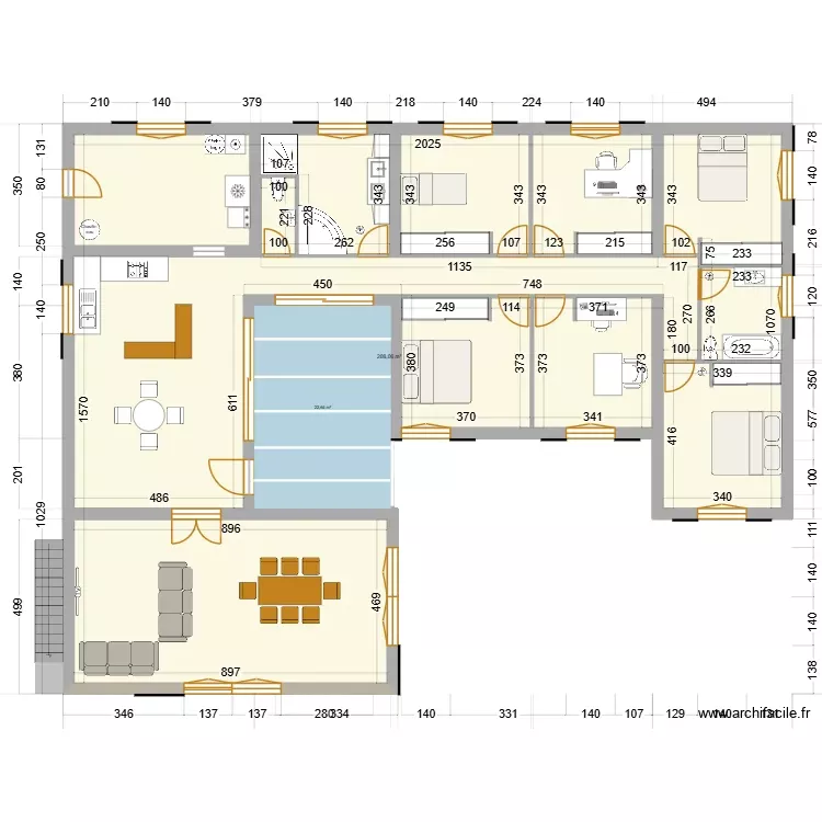 Maison Moreau. Plan de 1 Pièce et 208 m²