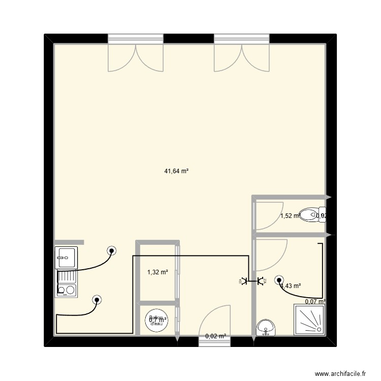 plan maison. Plan de 8 pièces et 50 m2