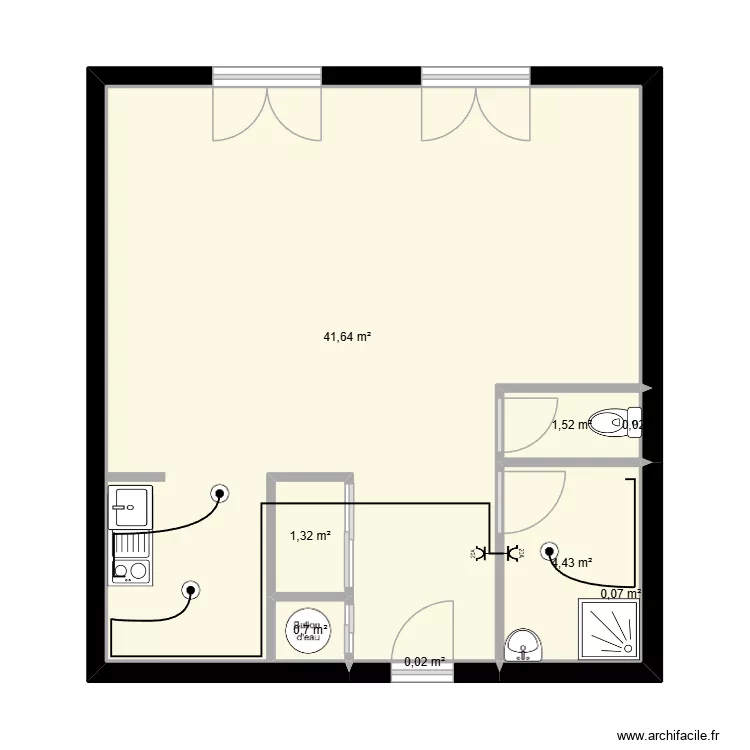 plan maison. Plan de 8 pièces et 50 m²