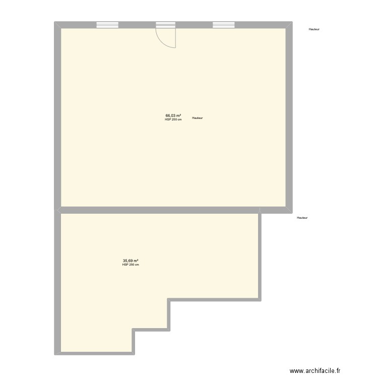 Plan de masse existant. Plan de 2 pièces et 102 m2