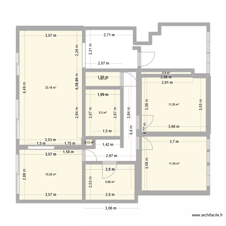 Plan-appt-nu. Plan de 9 Pièces et 69 m² Plan-appt-nu. Plan de 9 Pièces et 69 m²