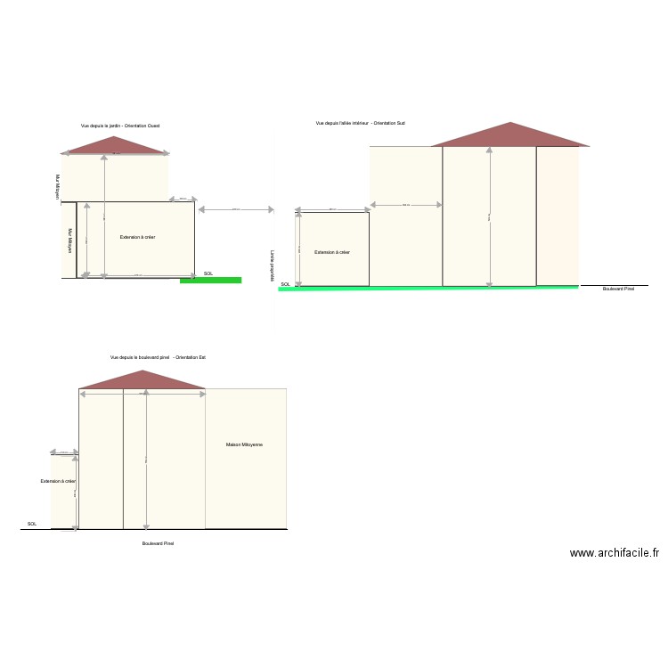 Plan de coupe Projet 68 bl pinel JP. Plan de 0 pièce et 0 m2