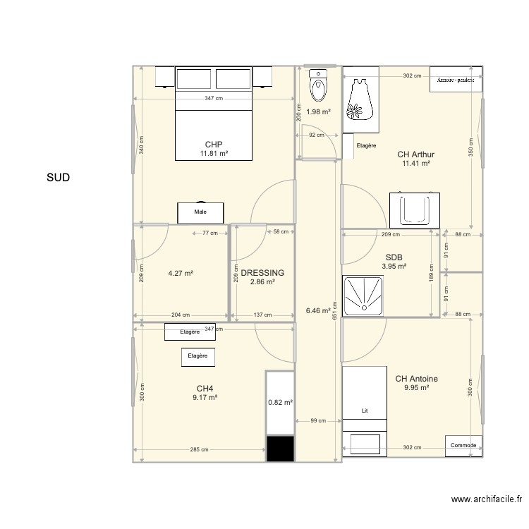 PARTIE NUIT ST CYR. Plan de 0 pièce et 0 m2