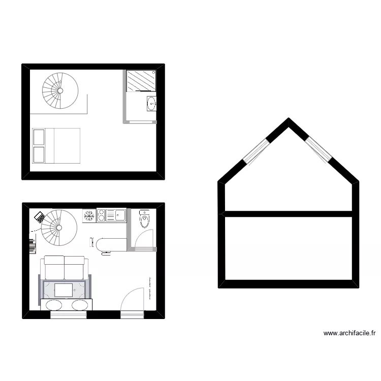 studio. Plan de studio. Plan de