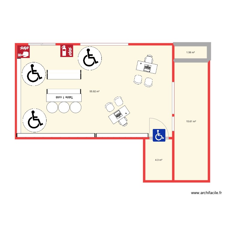 travaux fini incendie et pmr. Plan de 0 pièce et 0 m2