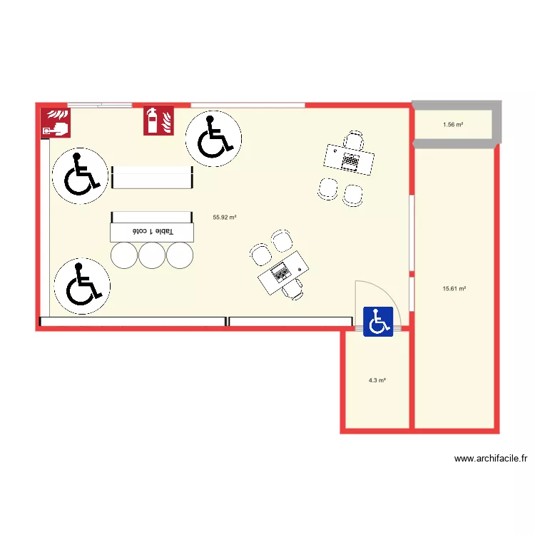 travaux fini incendie et pmr. Plan de 