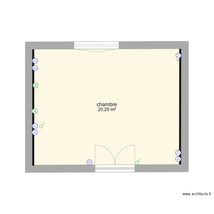 ricard. Plan de 1 pièce et 20 m2