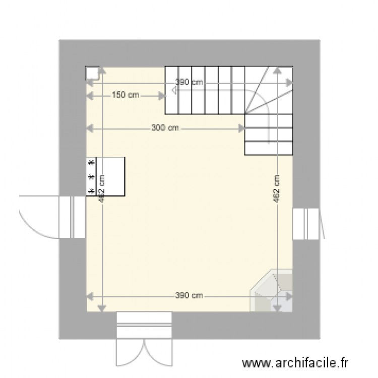 plan cuisine avec escalier. Plan de 0 pièce et 0 m2