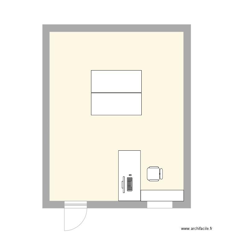 algeco chapeau. Plan de 1 pièce et 29 m2