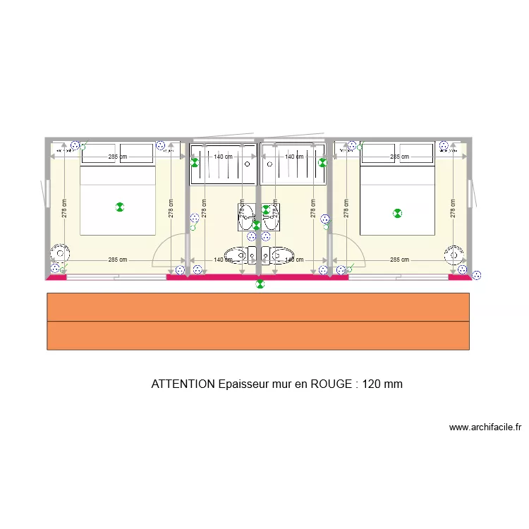 module chambre amis. Plan de 