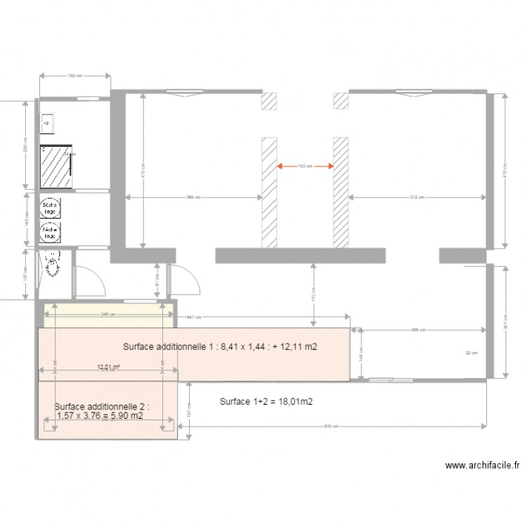 maison63 extension 4 vs actual. Plan de 0 pièce et 0 m2