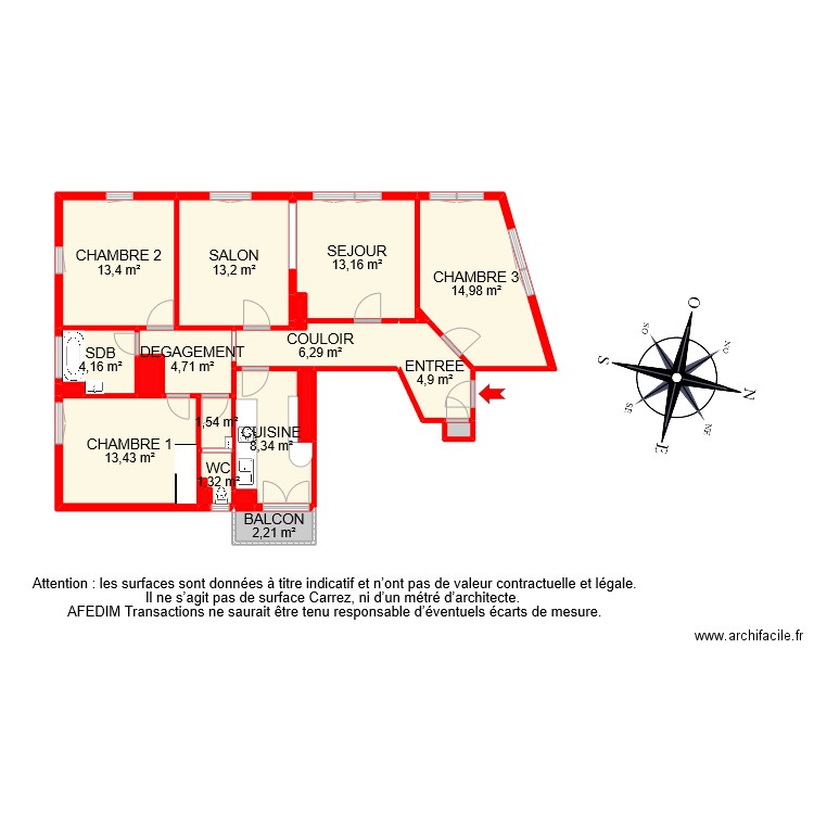 BI 10034 . Plan de 22 pièces et 104 m2