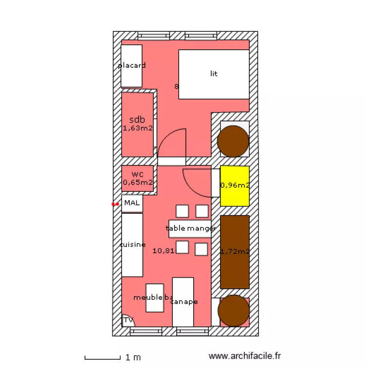 1 er etage. Plan de 