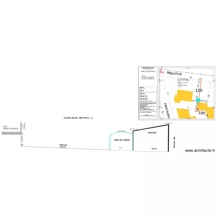 DP3 ABR DE JARDIN VUE COUPE. Plan de 